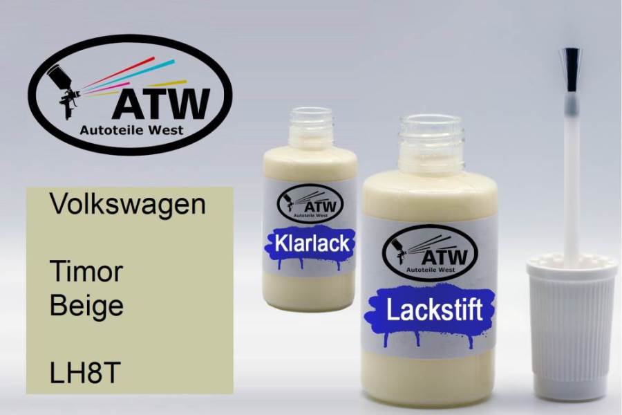 Volkswagen, Timor Beige, LH8T: 20ml Lackstift + 20ml Klarlack - Set, von ATW Autoteile West.